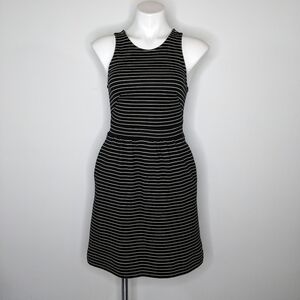 ✨3/$15 Madewell black white striped sleeveless fit & flair dress XS